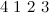 $4\  1\  2\  3$
