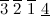 $\overline{3}\  \overline{2}\  \overline{1}\  \underline{4}$