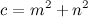 \[ c=m^2+n^2 \]