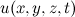 $u(x,y,z,t)$