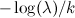 $-\log (\lambda )/k$