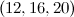 $(12, 16, 20)$