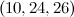 $(10, 24, 26)$