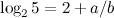 $\log _25=2+a/b$