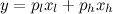 \[  y = p_ lx_ l + p_ hx_ h \]
