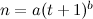 $n=a(t+1)^ b$