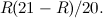 \[ R(21 - R)/20. \]
