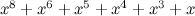 $x^8 + x^6 + x^5 + x^4 + x^3 + x $