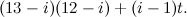 \begin{equation} (13 - i)(12 - i) + (i - 1)t.\end{equation}