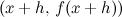 $(x+h,\, f(x+h))$