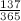 $\frac{137}{365}$
