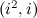 $(i^2,i)$