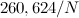 $260,624/N$