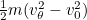 ${1\over 2}m(v_{\theta }^2-v_0^2)$