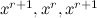 $x^{r+1}, x^ r ,x^{r+1}$