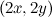 $(2x,2y)$
