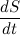 $\displaystyle \frac{dS}{dt} $