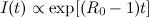 $I(t) \propto \exp [(R_0-1)t]$