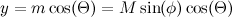 \begin{equation}  y= m \cos (\Theta ) = M \sin (\phi ) \cos (\Theta ) \end{equation}