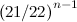 $\left(21/22\right)^{n-1}$