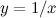 $y = 1/x$