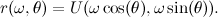 \[ r(\omega , \theta ) = U(\omega \cos (\theta ), \omega \sin (\theta )). \]