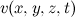$v(x,y,z,t)$