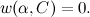 $w(\alpha ,C)=0.$