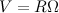 \begin{equation} V = R\Omega \end{equation}