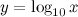 $y=\log _{10}x$
