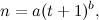 \[ n=a(t+1)^ b, \]