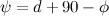 $\psi = d + 90 - \phi $