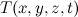 $T(x,y,z,t)$