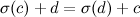 $\sigma (c)+d = \sigma (d)+c$