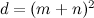 $d=(m+n)^2$