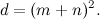 \[ d=(m+n)^2. \]