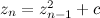 $z_ n = z_{n-1}^2 + c$