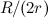 $\displaystyle  R/(2r) $