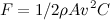 \begin{equation} F= 1/2 \rho A v^2 C \end{equation}