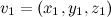 $v_1=(x_1, y_1, z_1)$