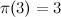 $\pi (3) = 3$
