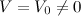 $V=V_0\neq 0$