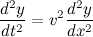 \[  {d^2y\over dt^2} = v^2{d^2y\over dx^2}  \]