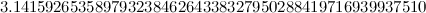 $\displaystyle 3.14159265358979323846264338327950288419716939937510 $