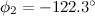 $\phi _2=-122.3^\circ $
