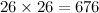 \[ 26 \times 26 = 676 \]