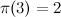 $\pi (3) = 2$