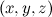 $(x,y,z)$