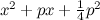 $x^2 + px + \frac{1}{4}p^2$