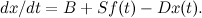 $dx/dt = B+Sf(t)-Dx(t).$